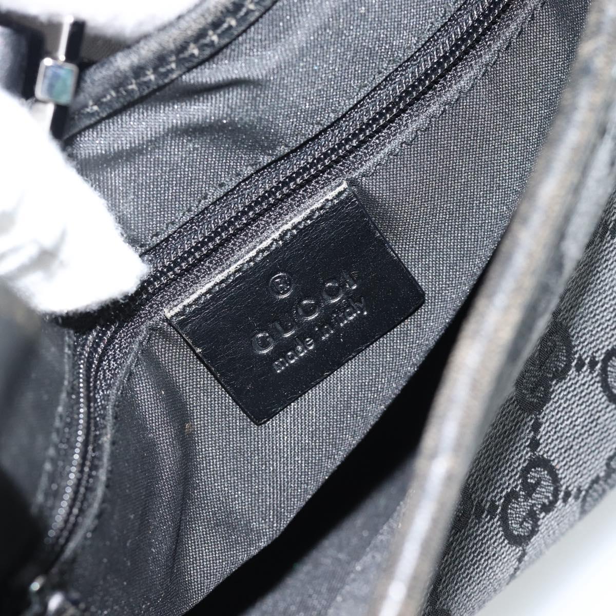 GUCCI GG Canvas Jackie Shoulder Bag Black Silver 001 3735 Auth ep14846A