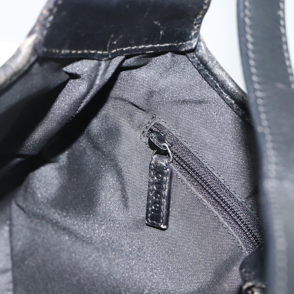 GUCCI GG Canvas Jackie Shoulder Bag Black Silver 001 3735 Auth ep14846A