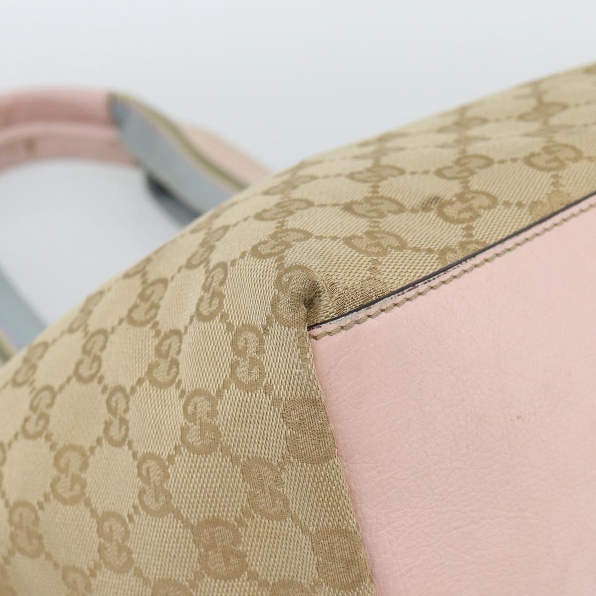 GUCCI GG Canvas Hand Bag Beige Gold 131230 Auth ep14849
