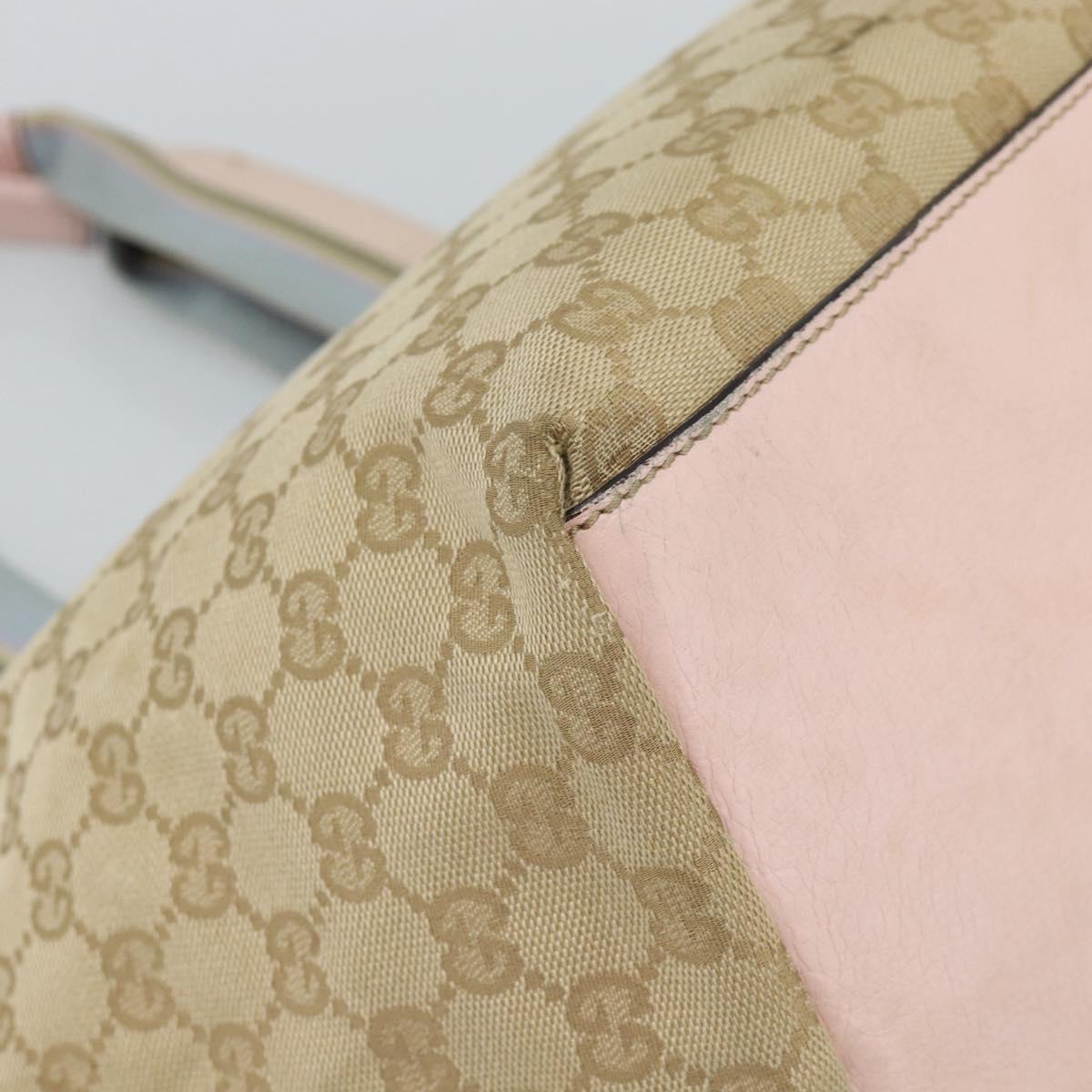 GUCCI GG Canvas Hand Bag Beige Gold 131230 Auth ep14849