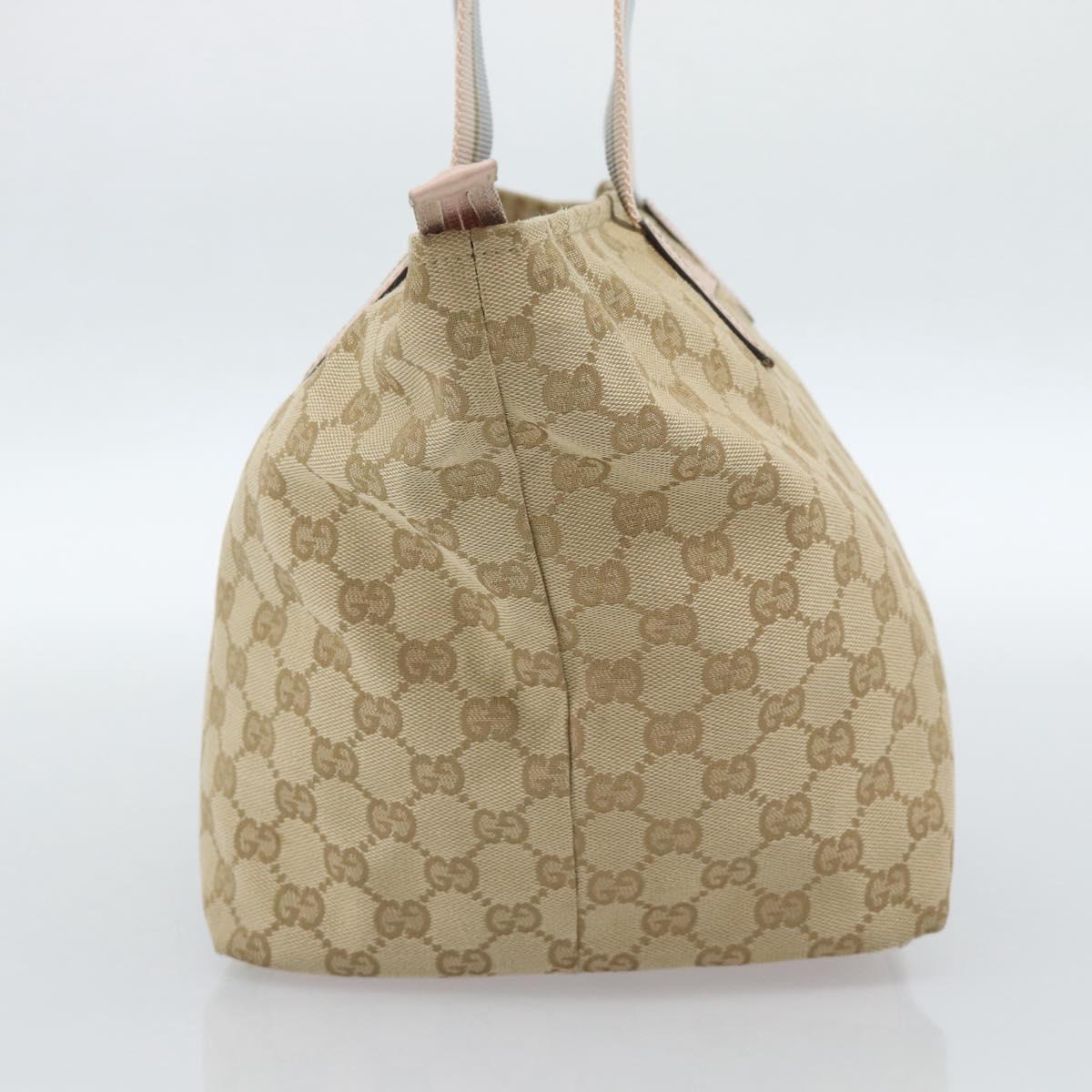 GUCCI GG Canvas Hand Bag Beige Gold 131230 Auth ep14849
