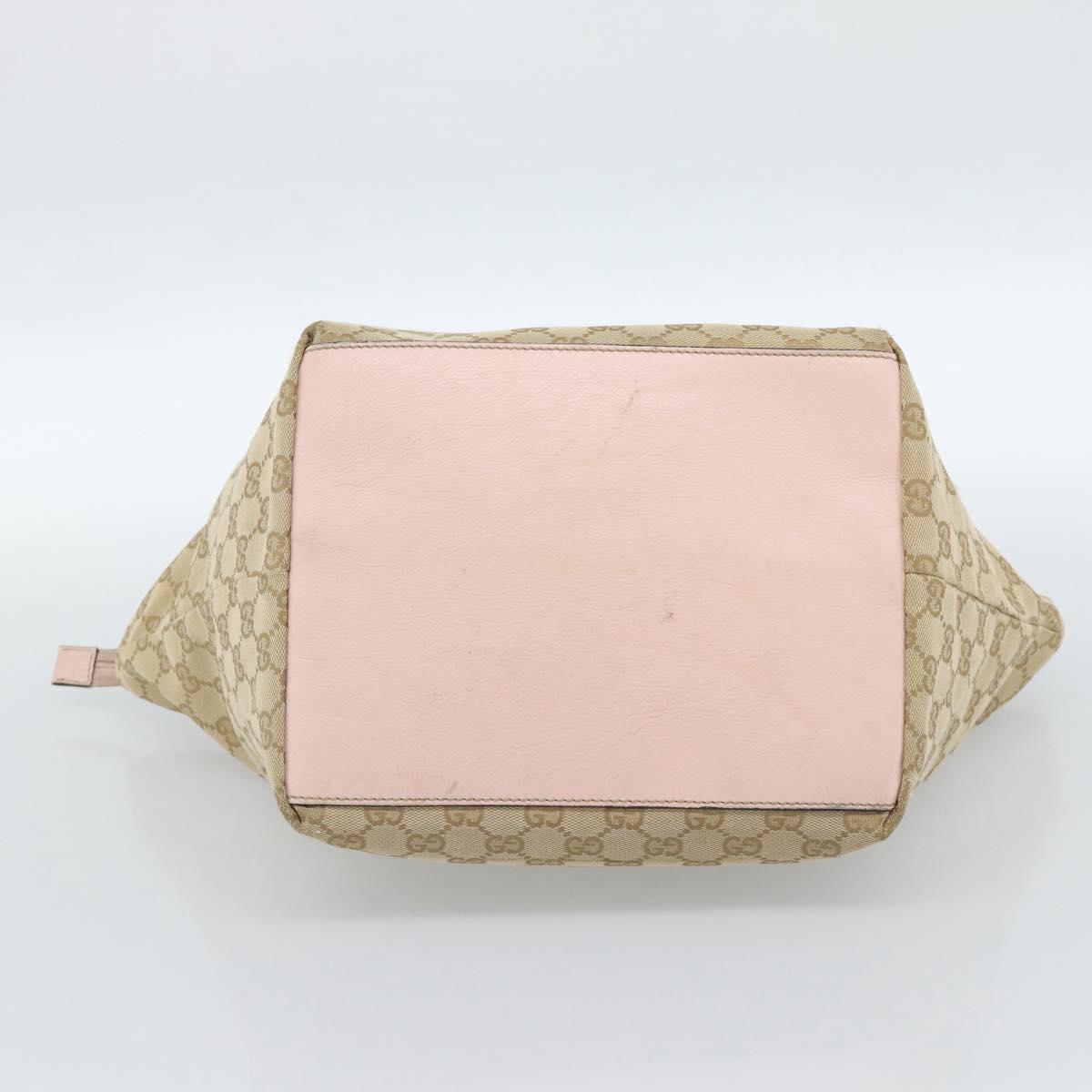 GUCCI GG Canvas Hand Bag Beige Gold 131230 Auth ep14849