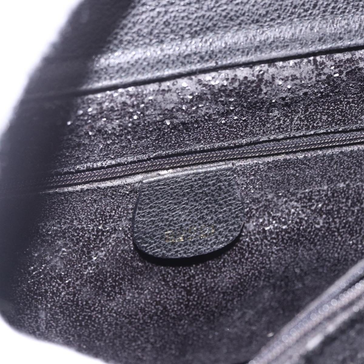 GUCCI Bamboo Hand Bag Suede Black Gold Auth ep14851