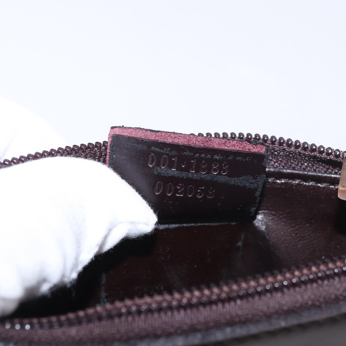 GUCCI Vinyl Hand Bag Vinyl Brown Auth ep14855