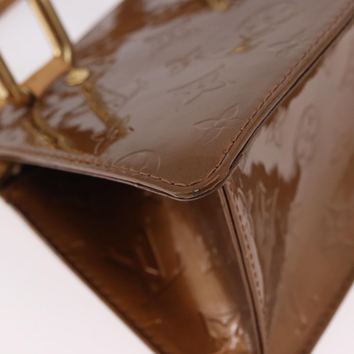 LOUIS VUITTON Monogram Vernis Mini Forsythe Hand Bag Bronze M91120 Auth ep14859