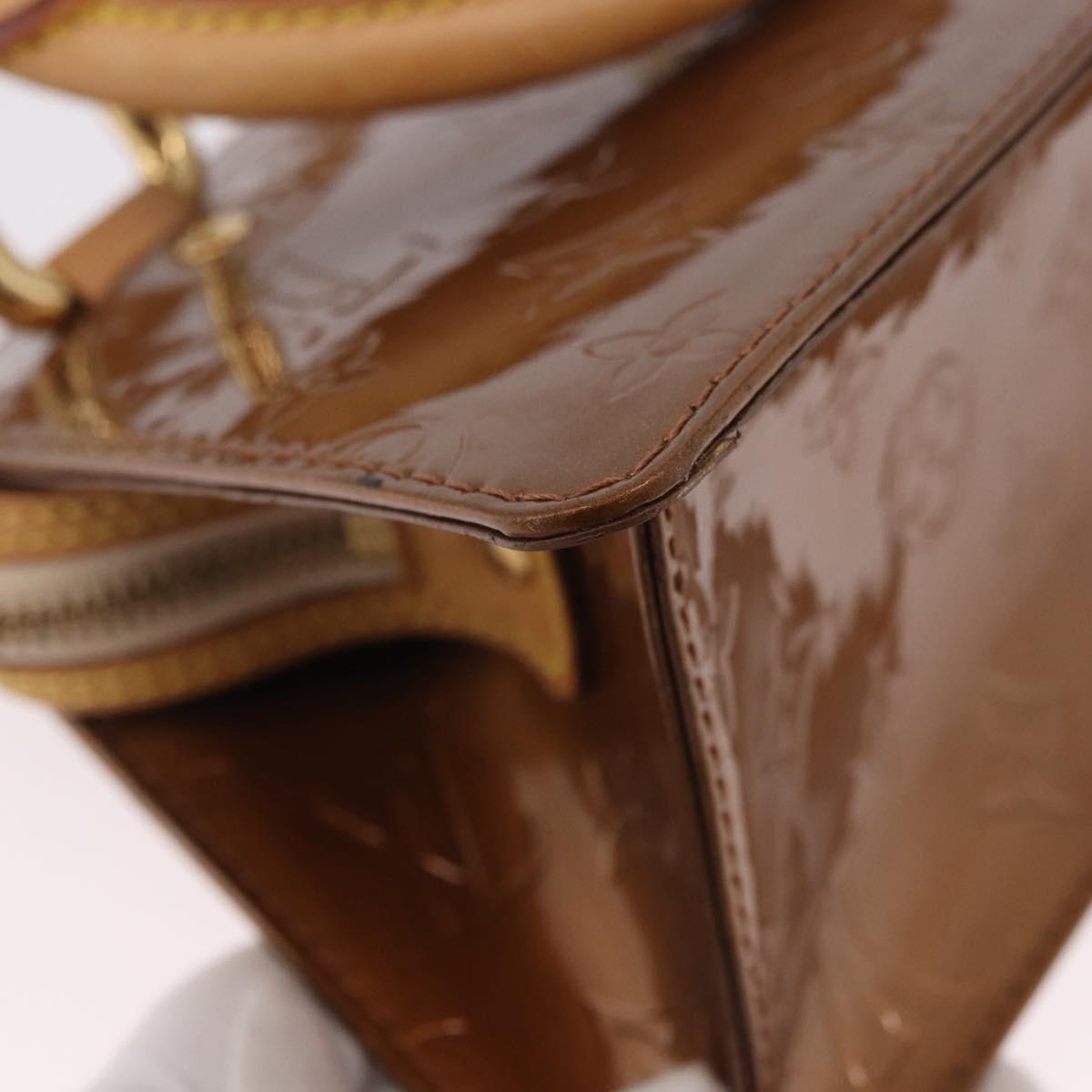 LOUIS VUITTON Monogram Vernis Mini Forsythe Hand Bag Bronze M91120 Auth ep14859