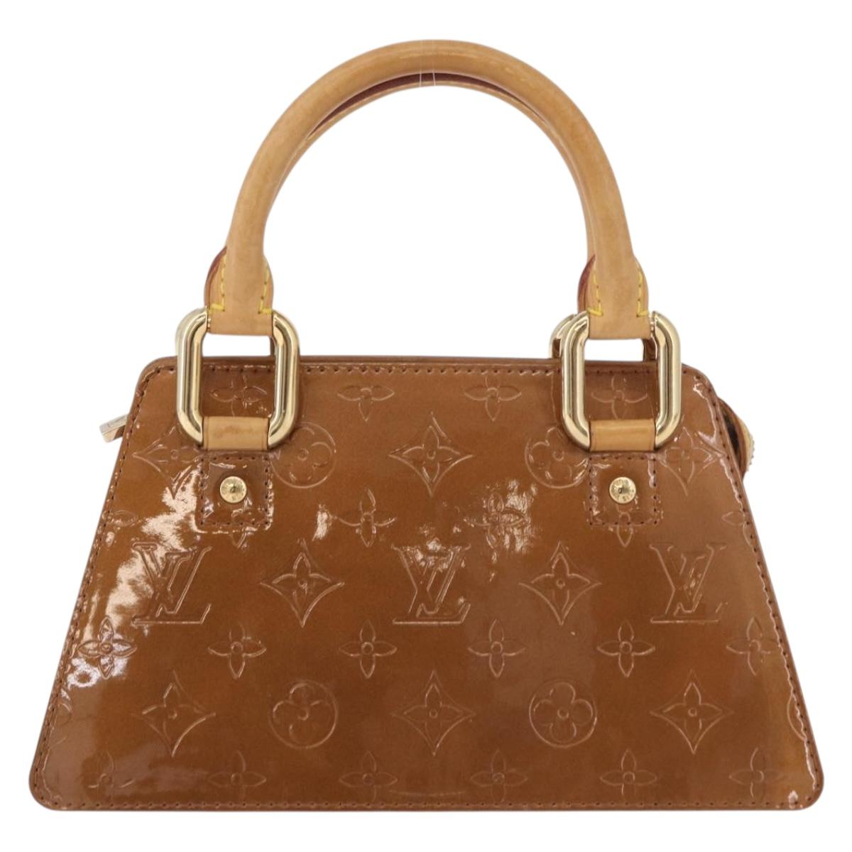 LOUIS VUITTON Monogram Vernis Mini Forsythe Hand Bag Bronze M91120 Auth ep14859