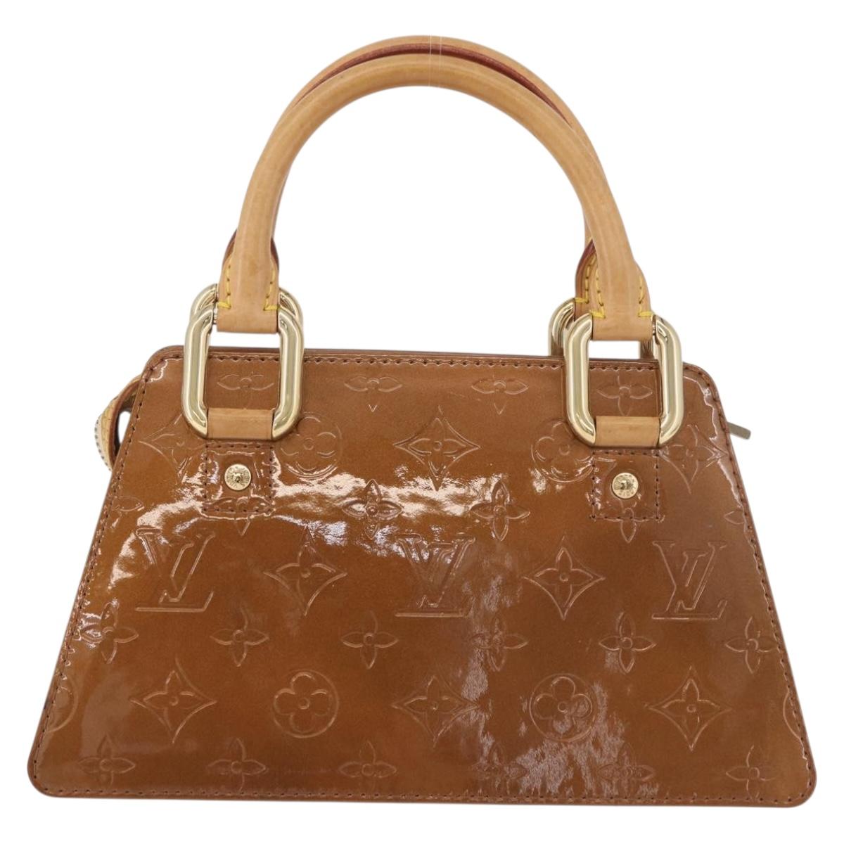 LOUIS VUITTON Monogram Vernis Mini Forsythe Hand Bag Bronze M91120 Auth ep14859