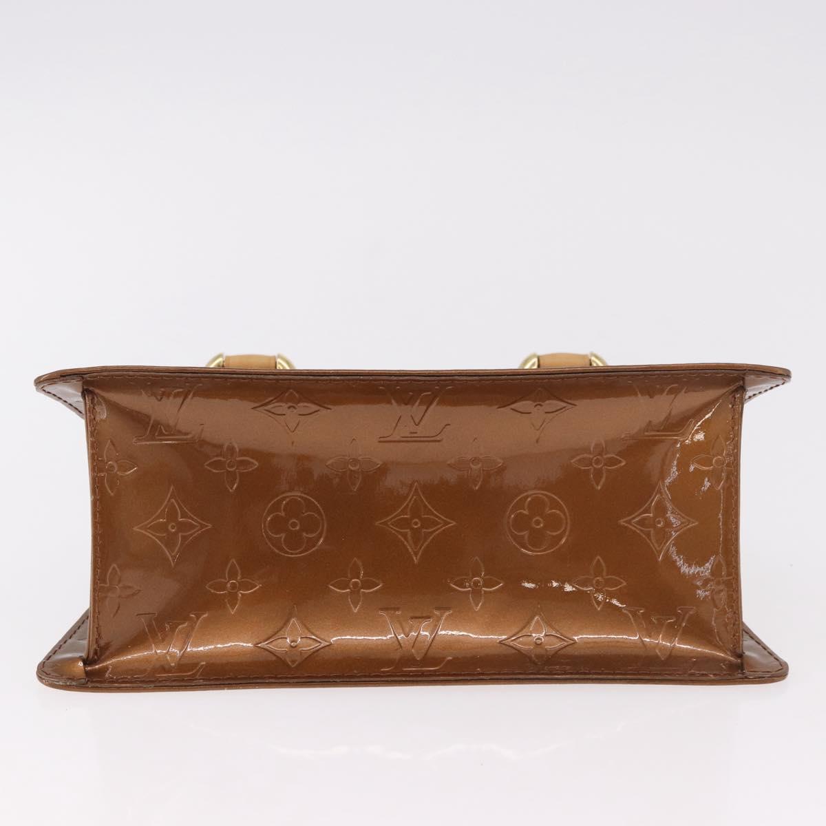 LOUIS VUITTON Monogram Vernis Mini Forsythe Hand Bag Bronze M91120 Auth ep14859