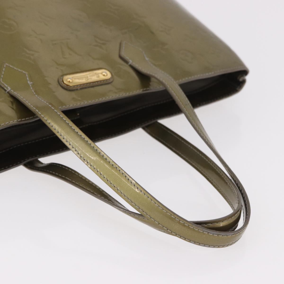 LOUIS VUITTON Monogram Vernis Wilshire GM Tote Bag Gris Art Deco LV Auth ep14862