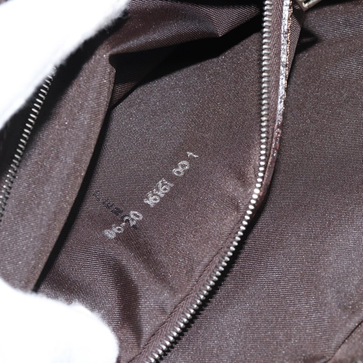 FENDI Zucca Canvas Shoulder Bag Black Brown Auth ep14866A
