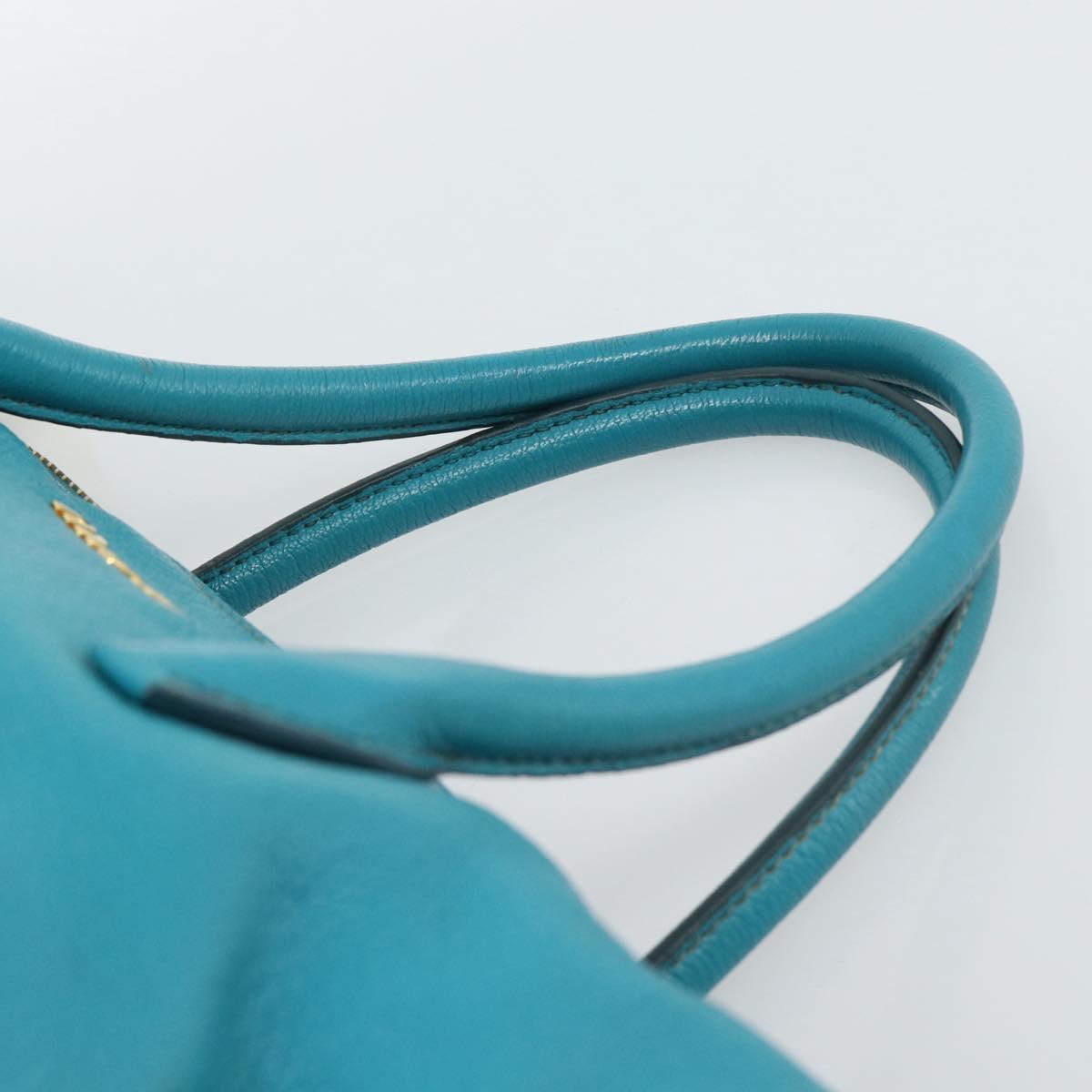 Miu Miu Hand Bag Leather 2way Blue Gold Auth ep14875A