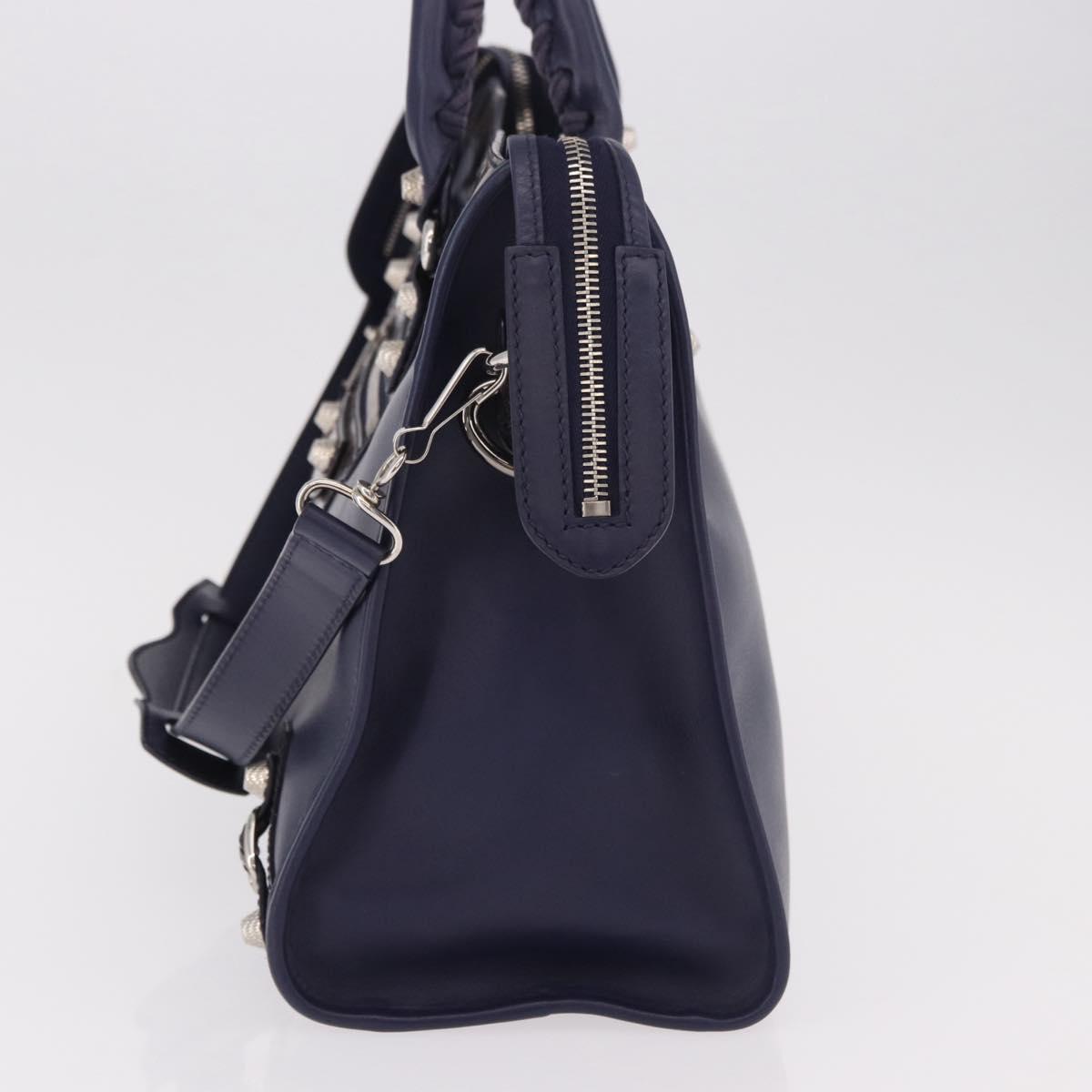 BALENCIAGA The Giant City Bag Leather Outlet 2way Navy 281770 Auth ep14879SAM