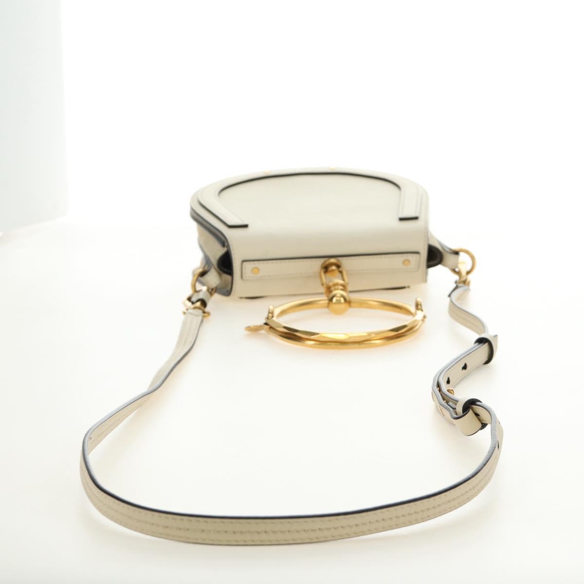 Chloe Nile Hand Bag Leather 2way Ivory Gold Auth ep14885V