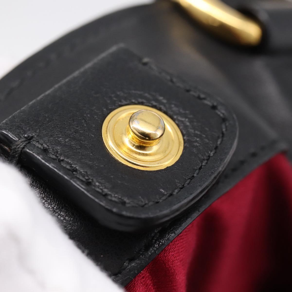 Miu Miu Matelasse Hand Bag Leather 2way Black Gold Auth ep14886