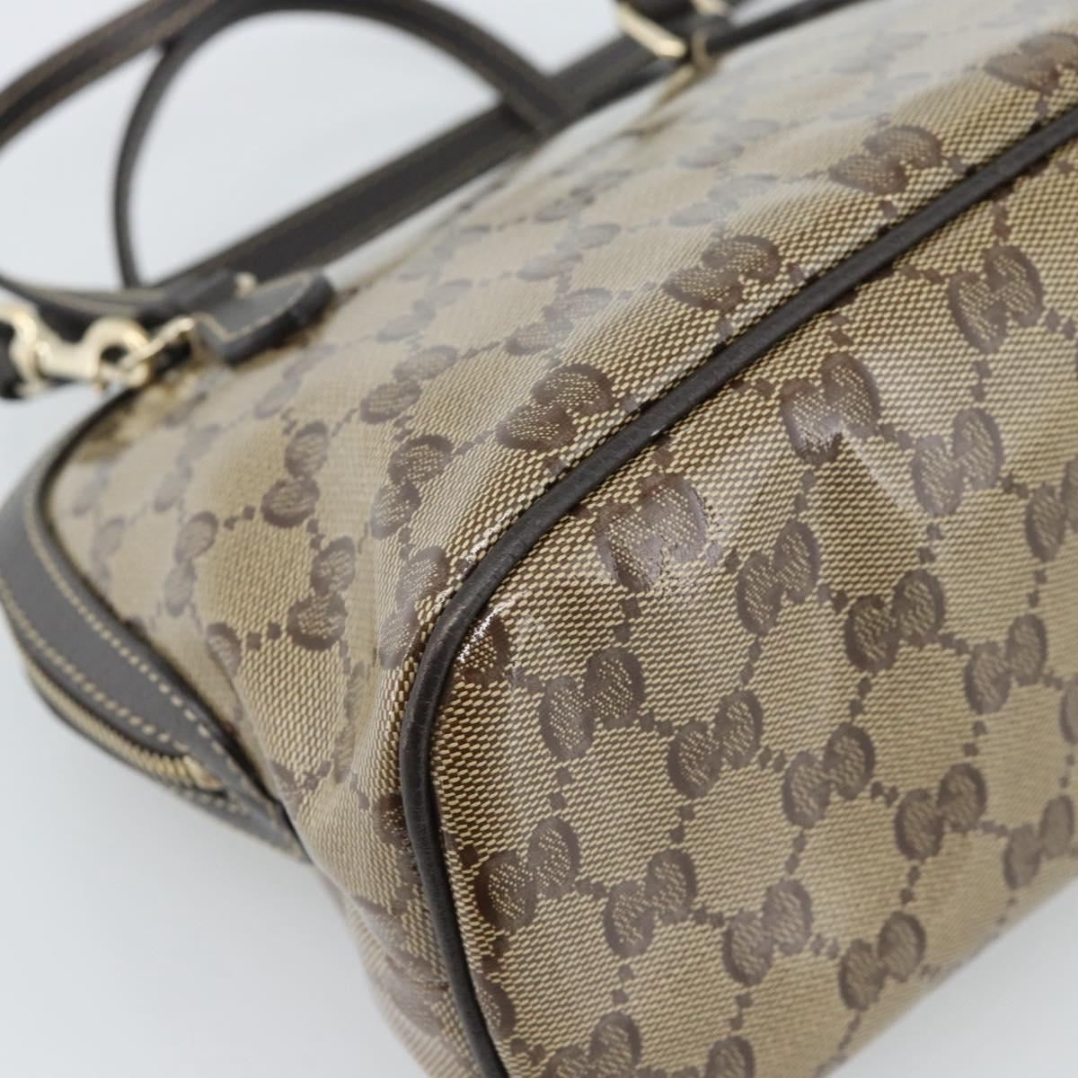 GUCCI GG Crystal Bag Coated Canvas 2way Outlet Beige Gold 341504 Auth ep14887V