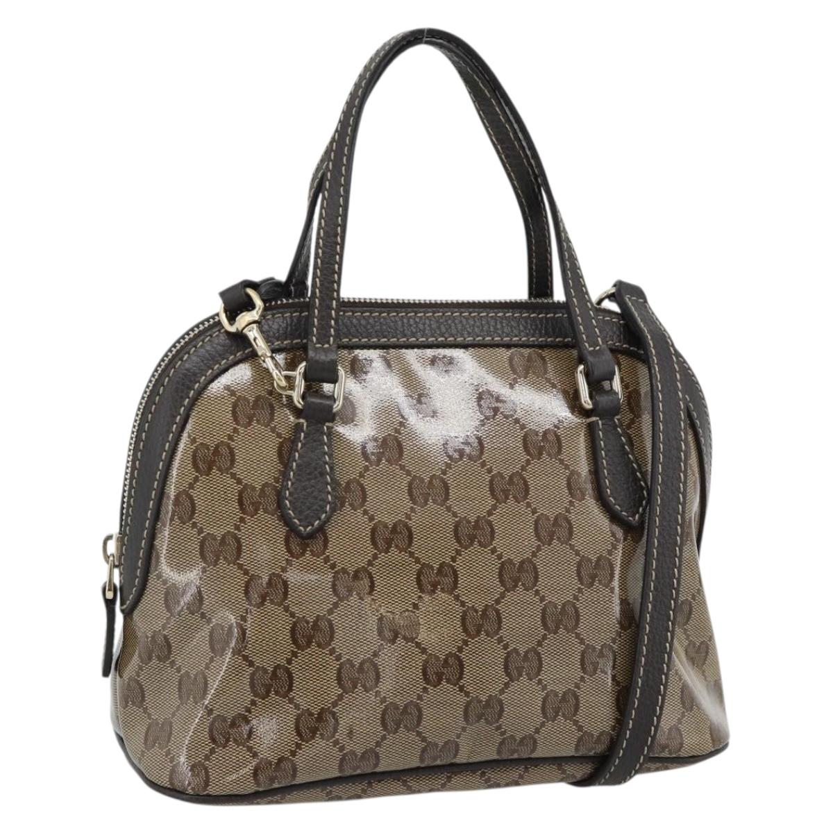 GUCCI GG Crystal Bag Coated Canvas 2way Outlet Beige Gold 341504 Auth ep14887V