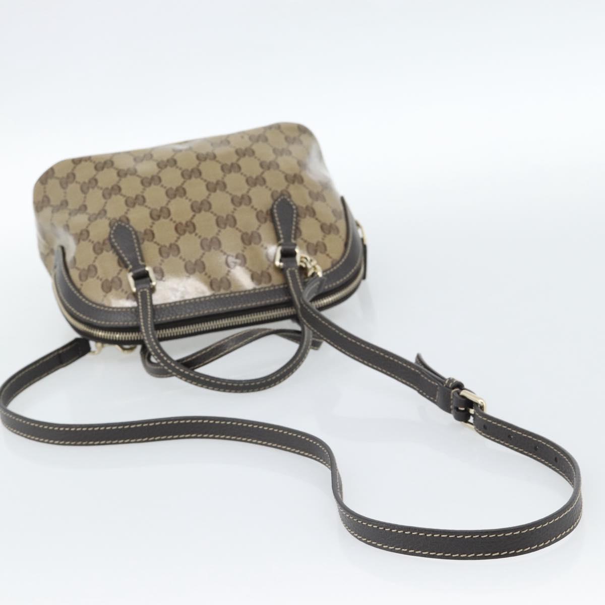 GUCCI GG Crystal Bag Coated Canvas 2way Outlet Beige Gold 341504 Auth ep14887V