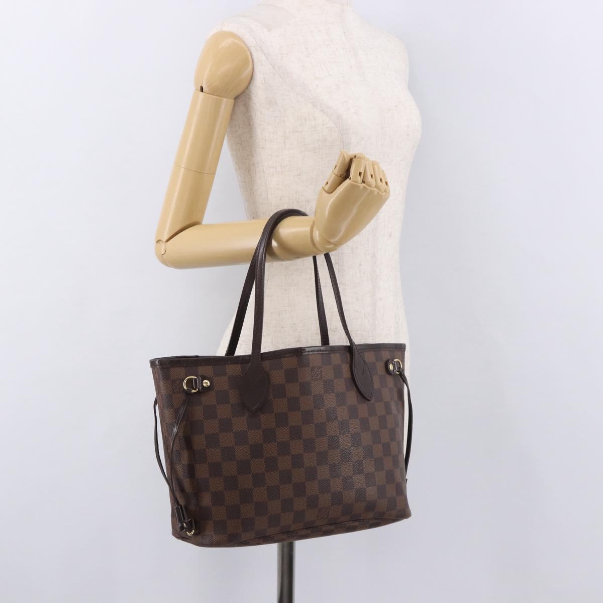LOUIS VUITTON Damier Ebene Neverfull PM Tote Bag N51109 LV Auth ep14892A