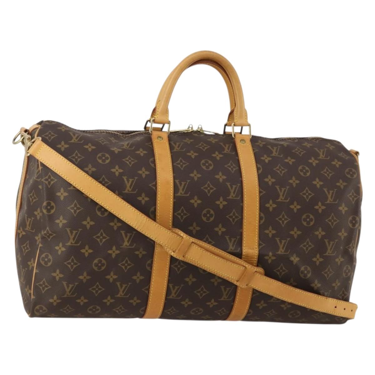 LOUIS VUITTON Monogram Keepall Bandouliere 50 Boston Bag M41416 LV Auth ep14896A