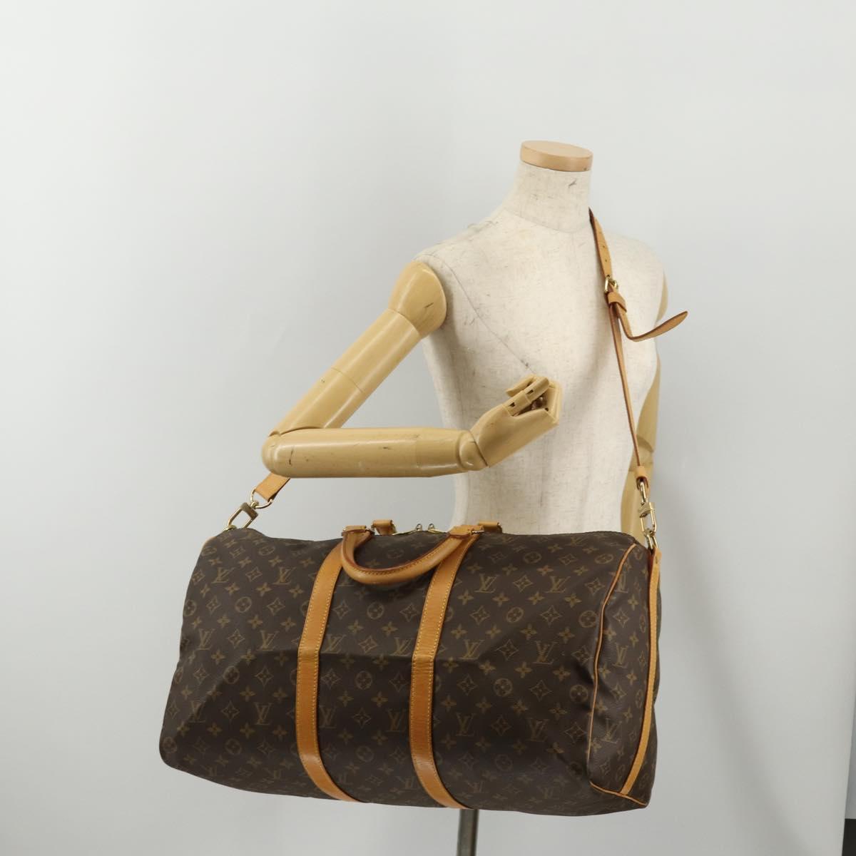 LOUIS VUITTON Monogram Keepall Bandouliere 50 Boston Bag M41416 LV Auth ep14896A