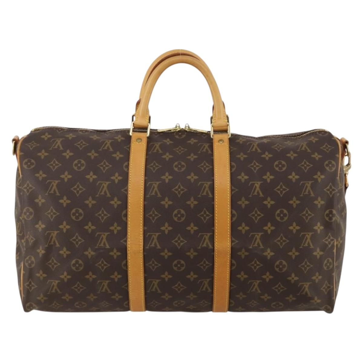 LOUIS VUITTON Monogram Keepall Bandouliere 50 Boston Bag M41416 LV Auth ep14896A