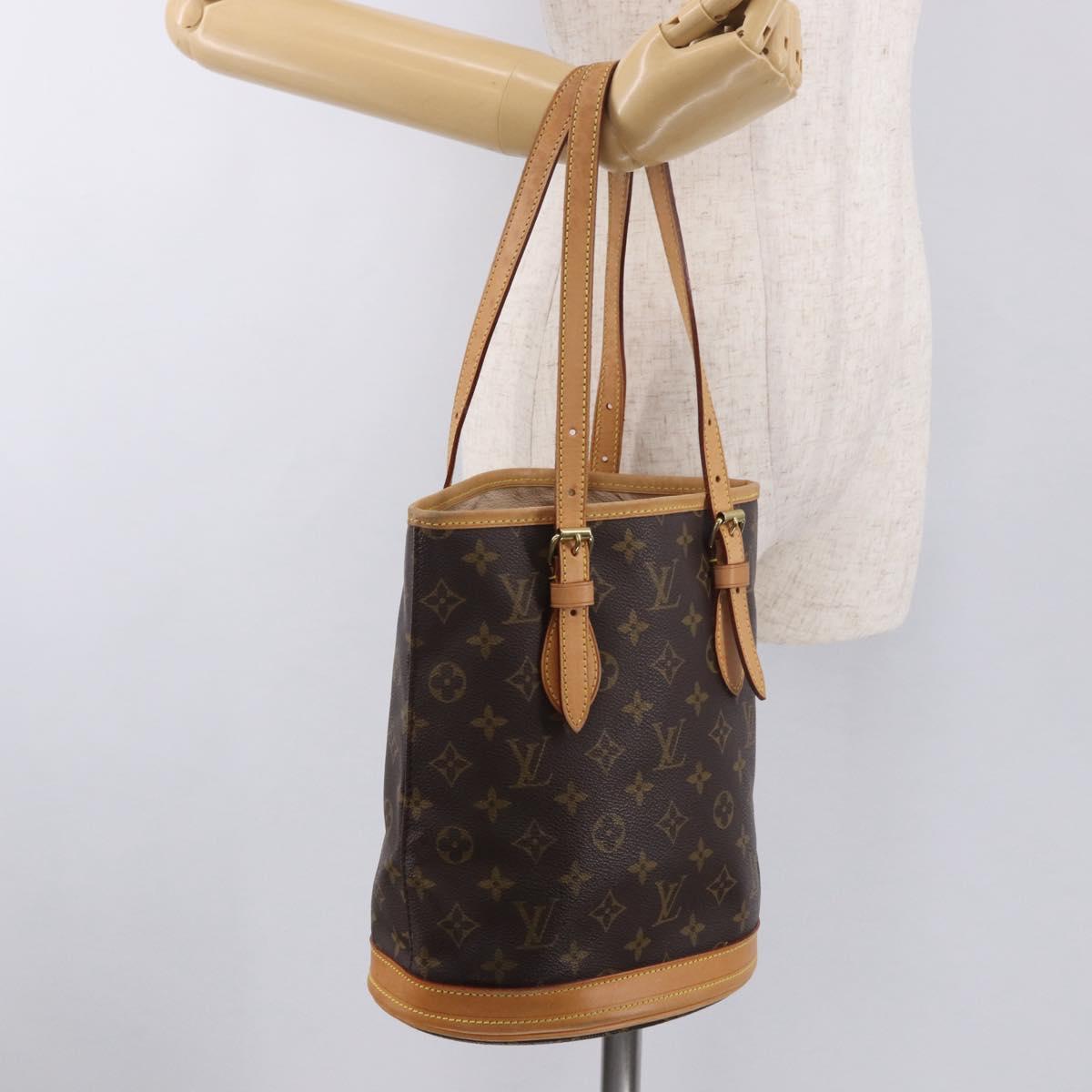 LOUIS VUITTON Monogram Bucket PM Shoulder Bag M42238 LV Auth ep14899V
