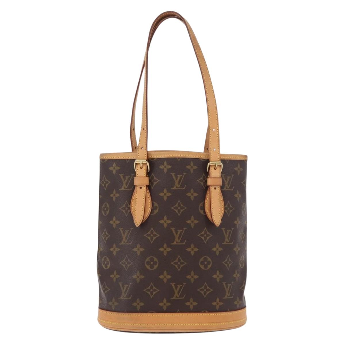 LOUIS VUITTON Monogram Bucket PM Shoulder Bag M42238 LV Auth ep14899V