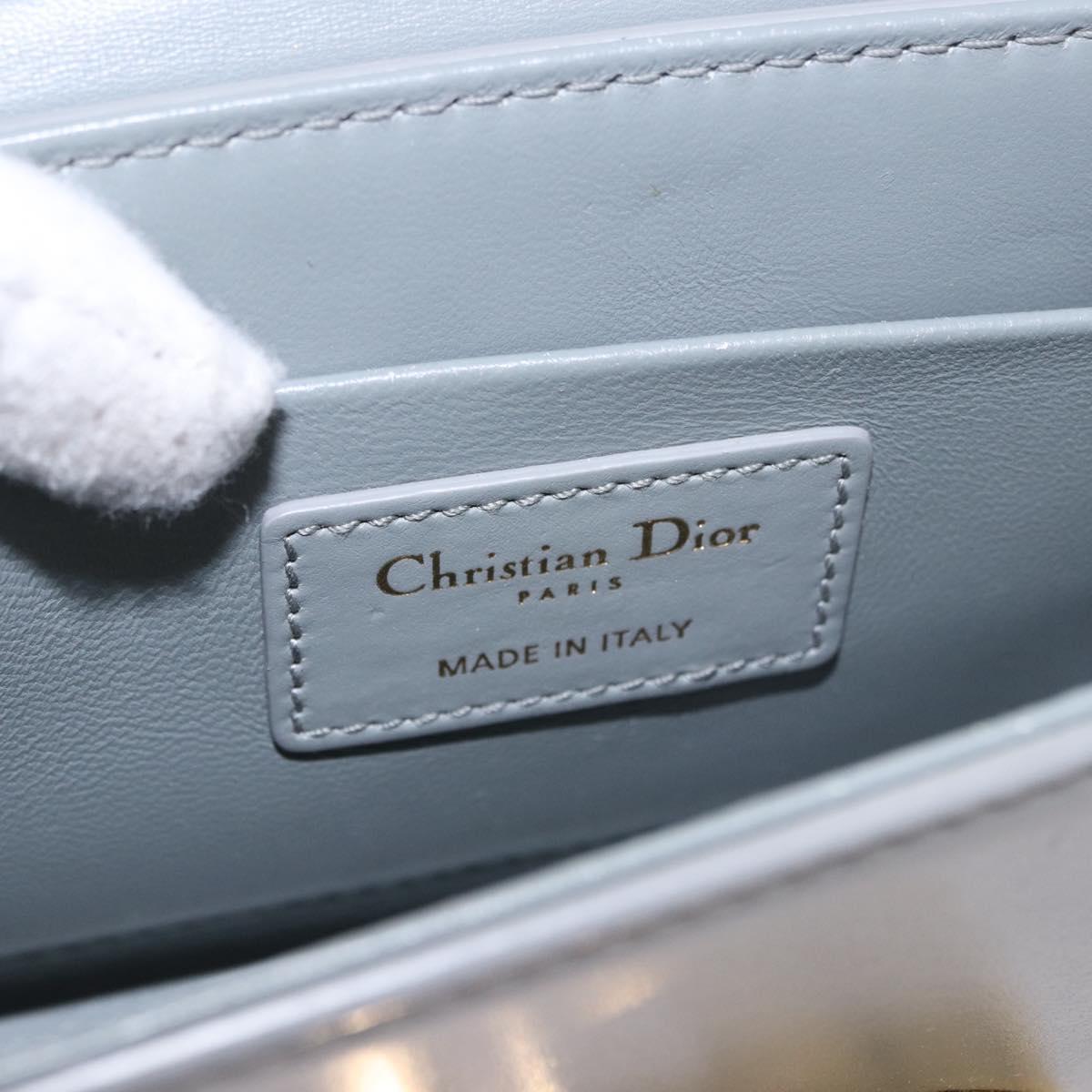 Christian Dior 30 Montaigne Shoulder Bag Leather Gray Gold Auth ep14902