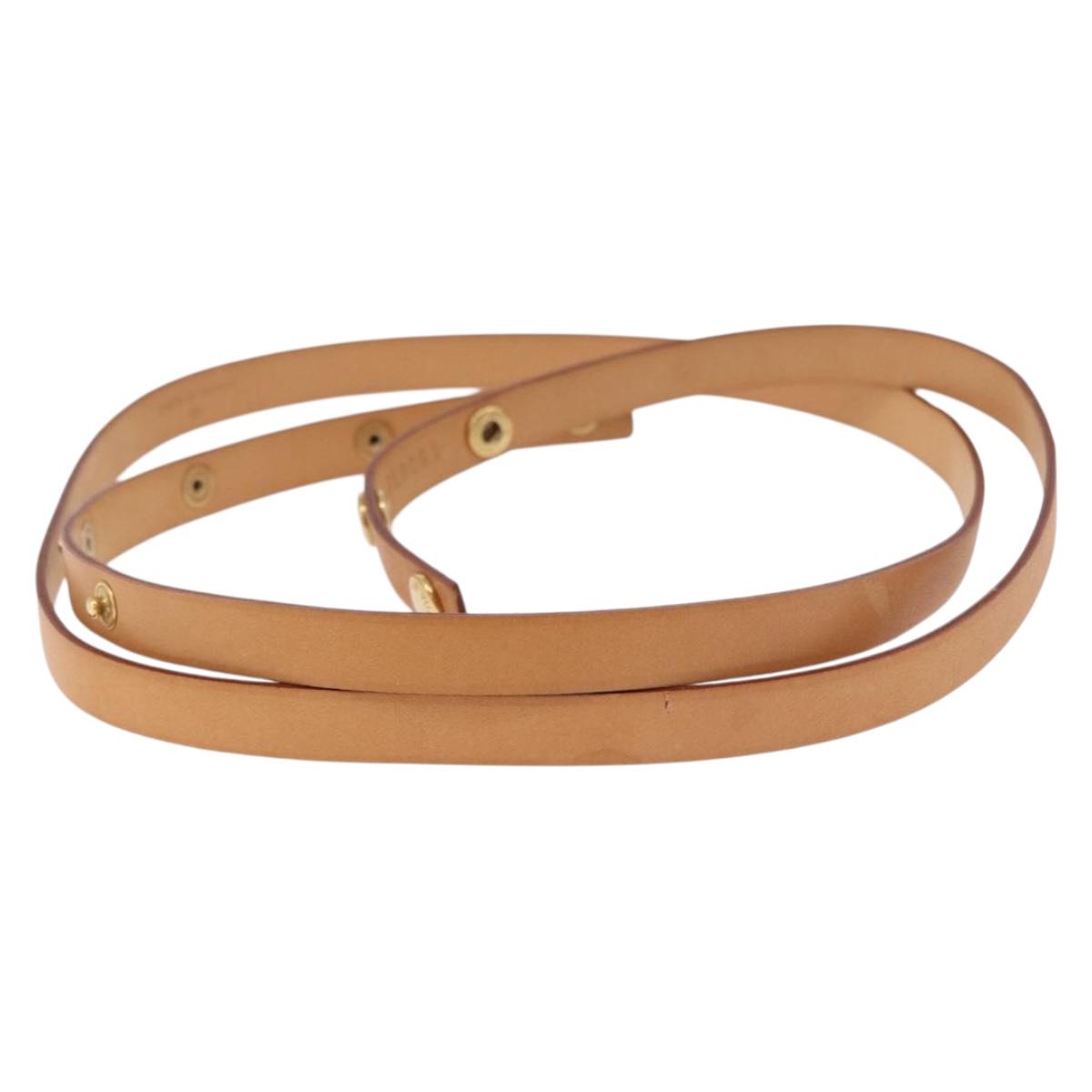 LOUIS VUITTON Shoulder Strap Leather 44.5"" Beige LV Auth ep14904