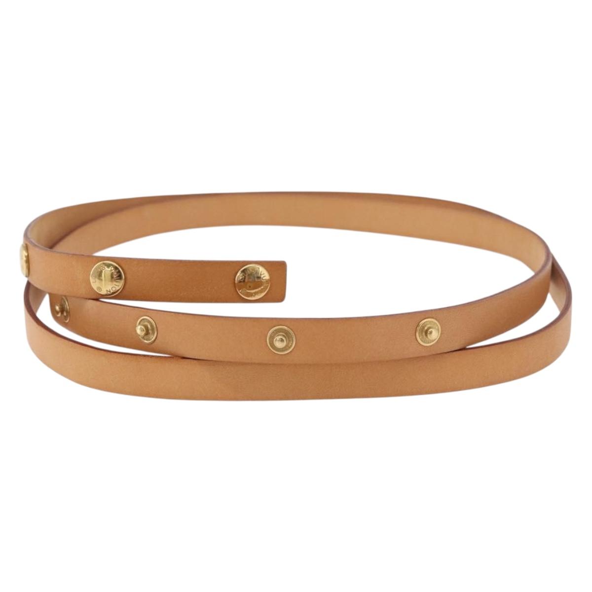 LOUIS VUITTON Shoulder Strap Leather 44.5"" Beige LV Auth ep14904