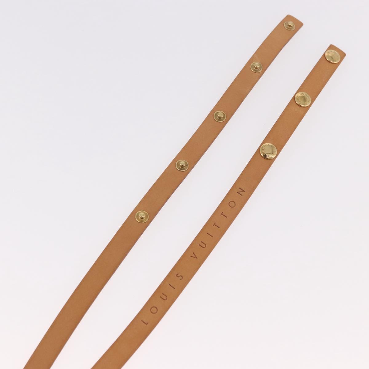 LOUIS VUITTON Shoulder Strap Leather 44.5"" Beige LV Auth ep14904