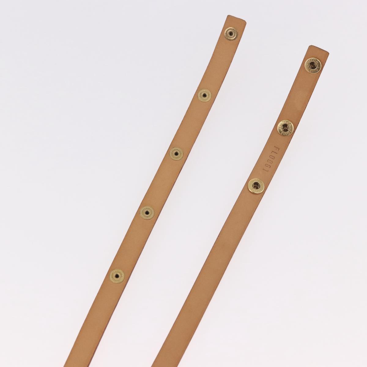 LOUIS VUITTON Shoulder Strap Leather 44.5"" Beige LV Auth ep14904