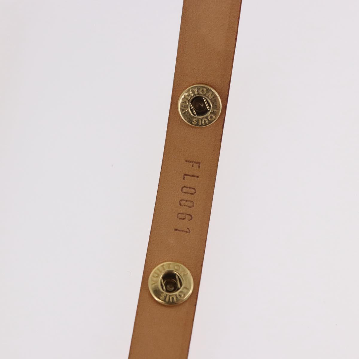 LOUIS VUITTON Shoulder Strap Leather 44.5"" Beige LV Auth ep14904
