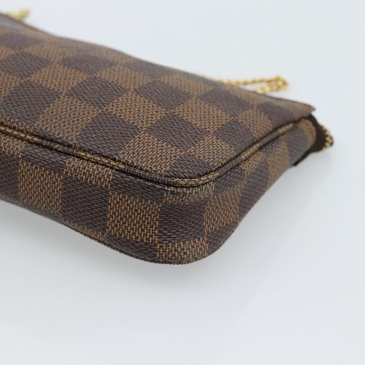 LOUIS VUITTON Damier Ebene Mini Pochette Accessoires Pouch N58009 Auth ep14905V