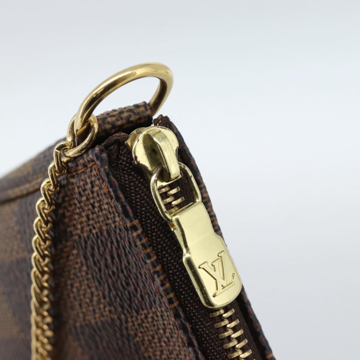 LOUIS VUITTON Damier Ebene Mini Pochette Accessoires Pouch N58009 Auth ep14905V