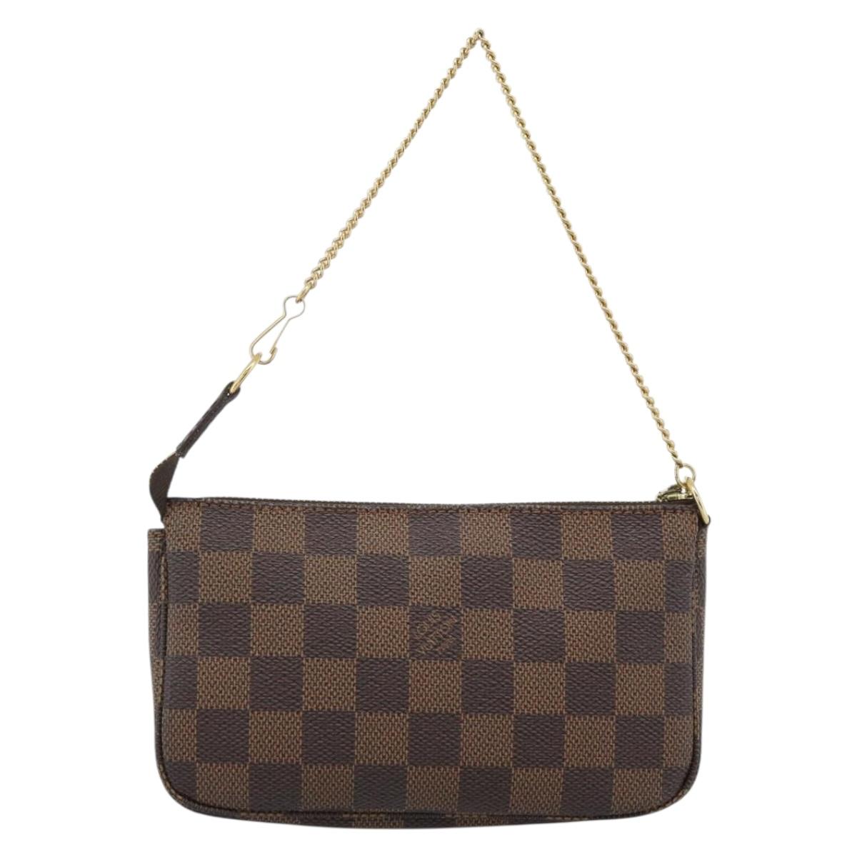 LOUIS VUITTON Damier Ebene Mini Pochette Accessoires Pouch N58009 Auth ep14905V