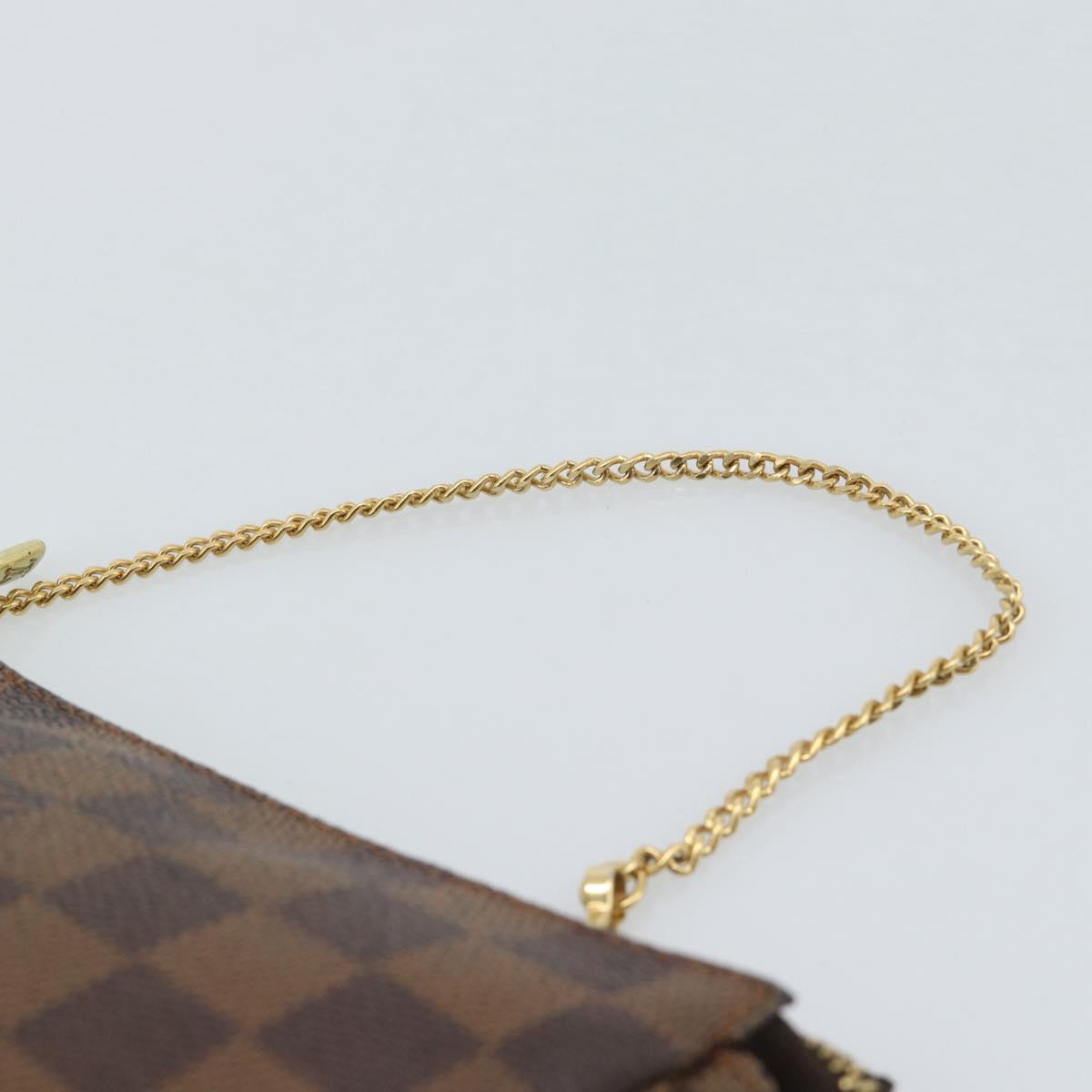 LOUIS VUITTON Damier Ebene Mini Pochette Accessoires Pouch N58009 Auth ep14905V