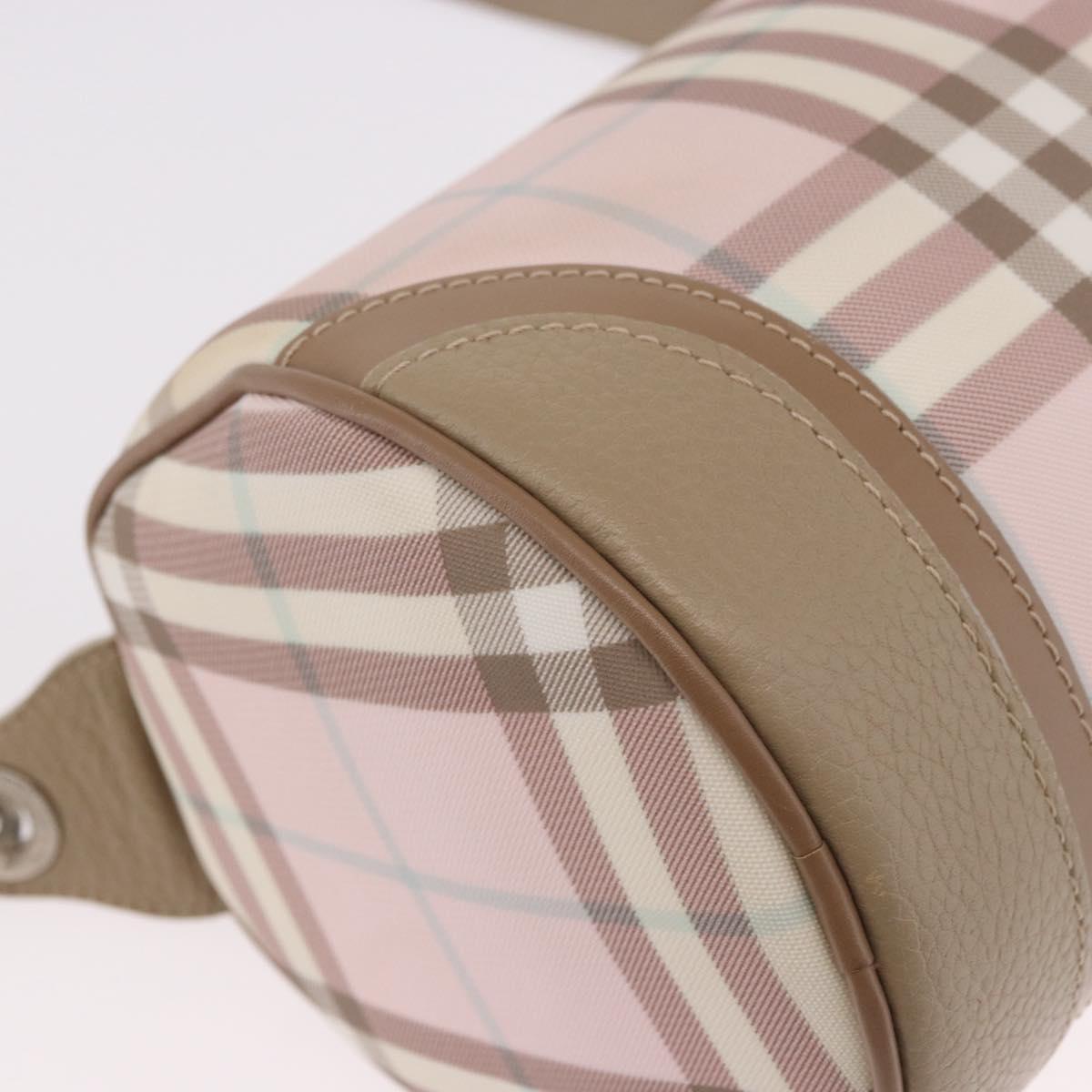 BURBERRY Nova Check Shoulder Bag PVC Pink Silver Auth ep14909A
