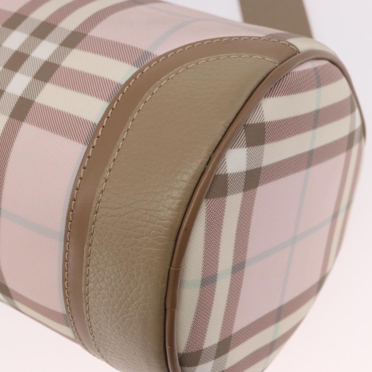 BURBERRY Nova Check Shoulder Bag PVC Pink Silver Auth ep14909A