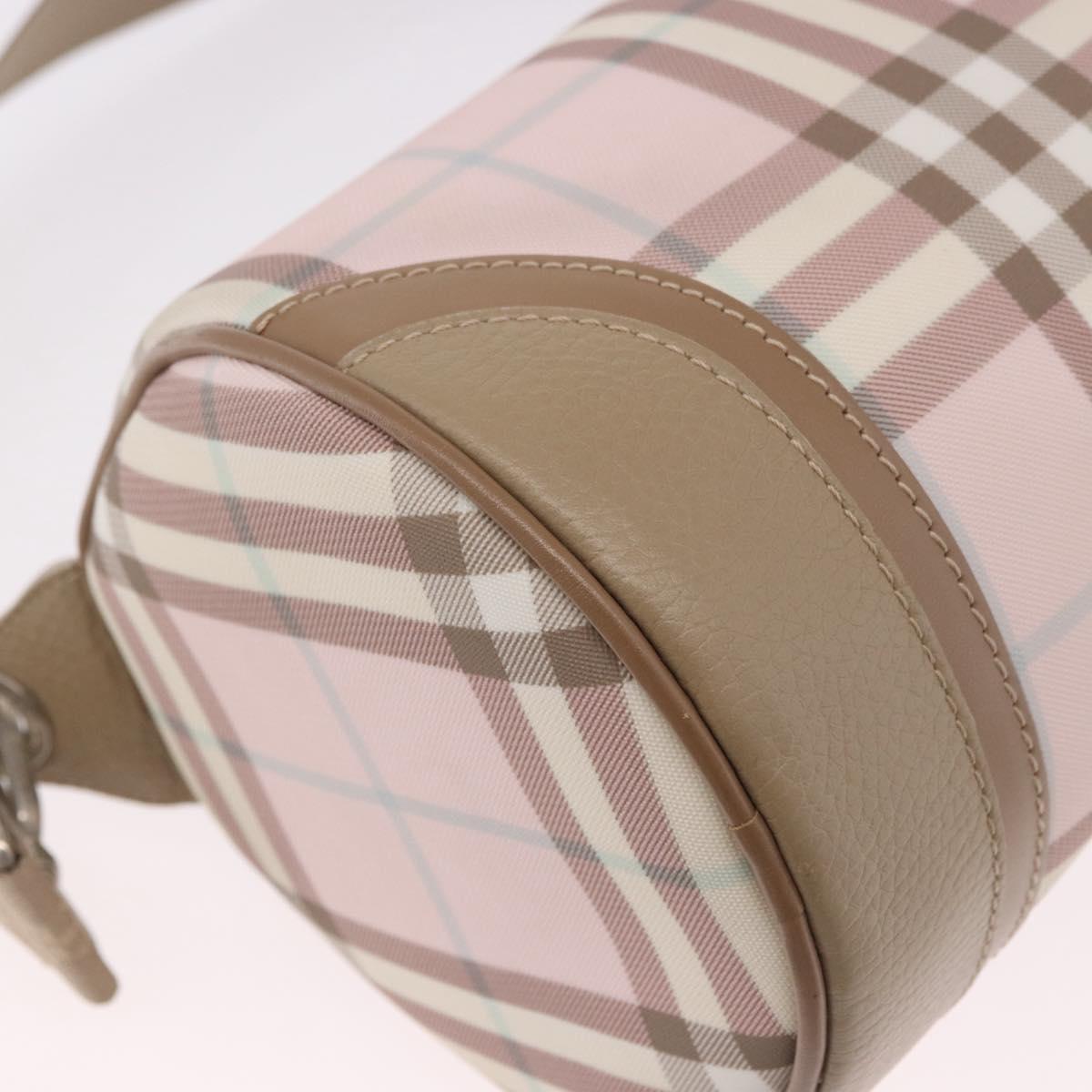 BURBERRY Nova Check Shoulder Bag PVC Pink Silver Auth ep14909A