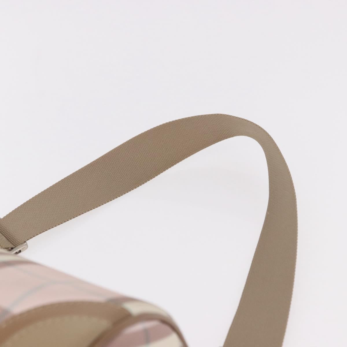 BURBERRY Nova Check Shoulder Bag PVC Pink Silver Auth ep14909A