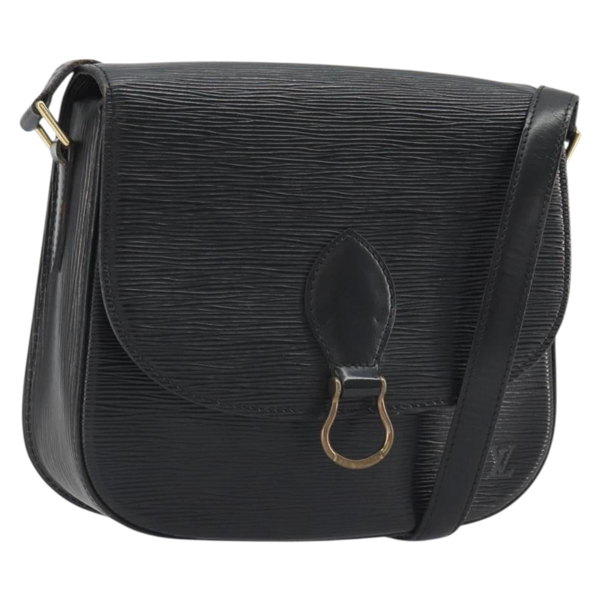 LOUIS VUITTON Epi Saint Cloud GM Shoulder Bag Black Noir M52192 LV Auth ep14912