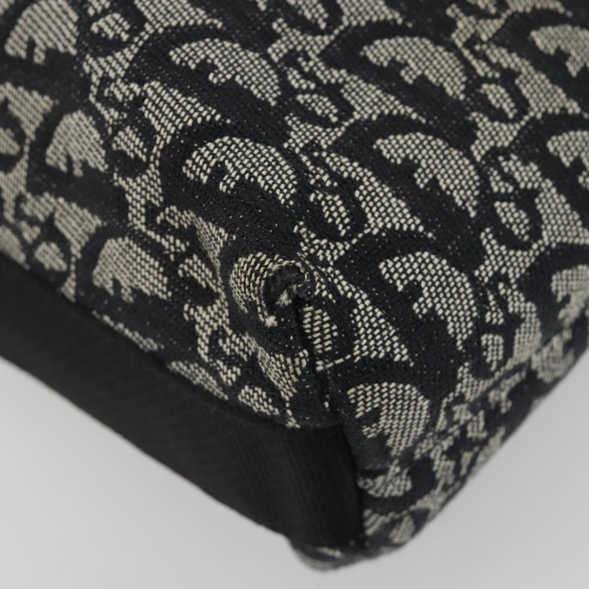 Christian Dior Trotter Canvas Shoulder Bag Navy Silver Auth ep14914A