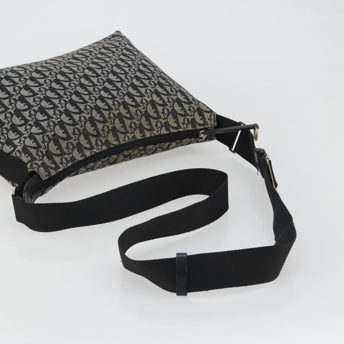 Christian Dior Trotter Canvas Shoulder Bag Navy Silver Auth ep14914A