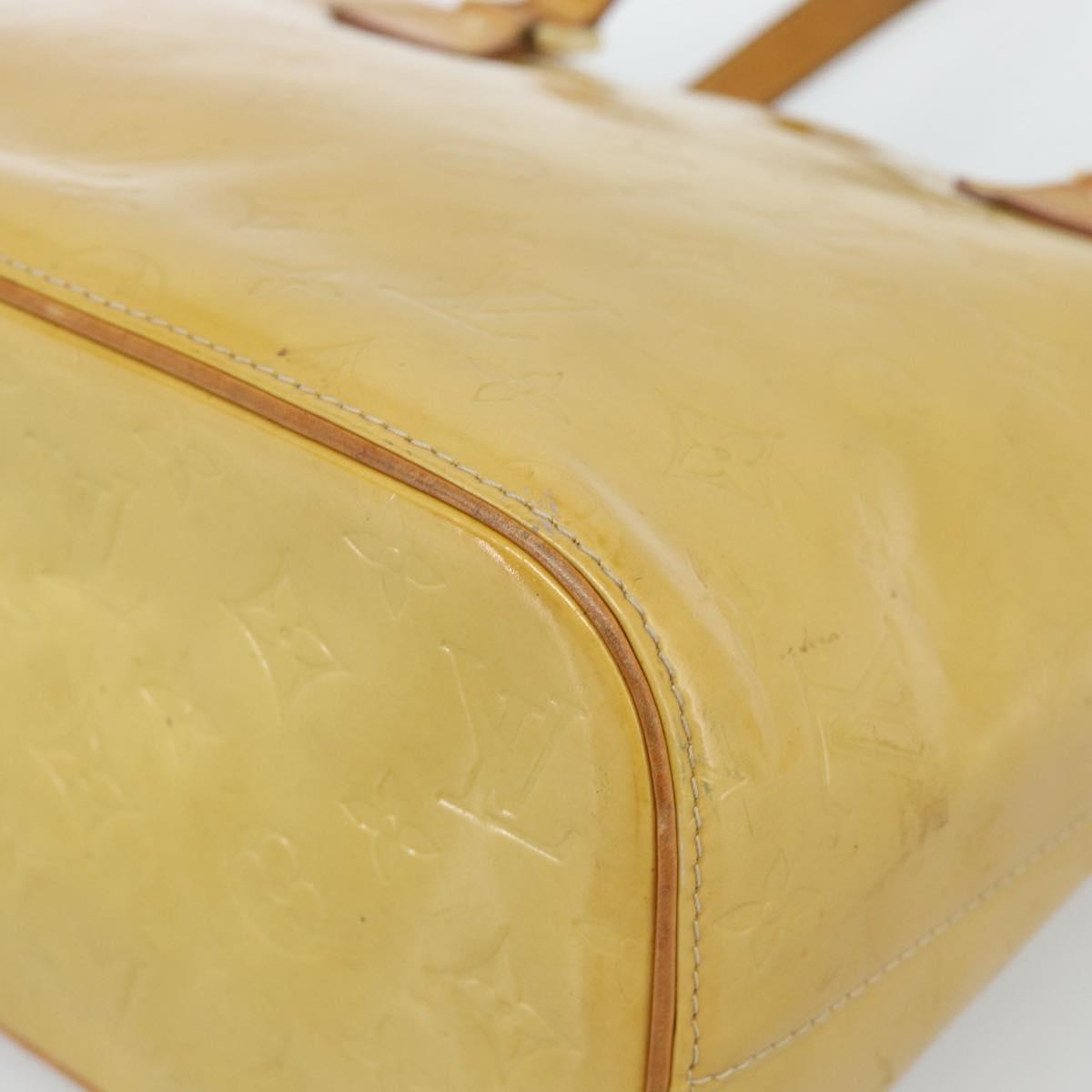 LOUIS VUITTON Monogram Vernis Houston Hand Bag Beige M91004 LV Auth ep14915