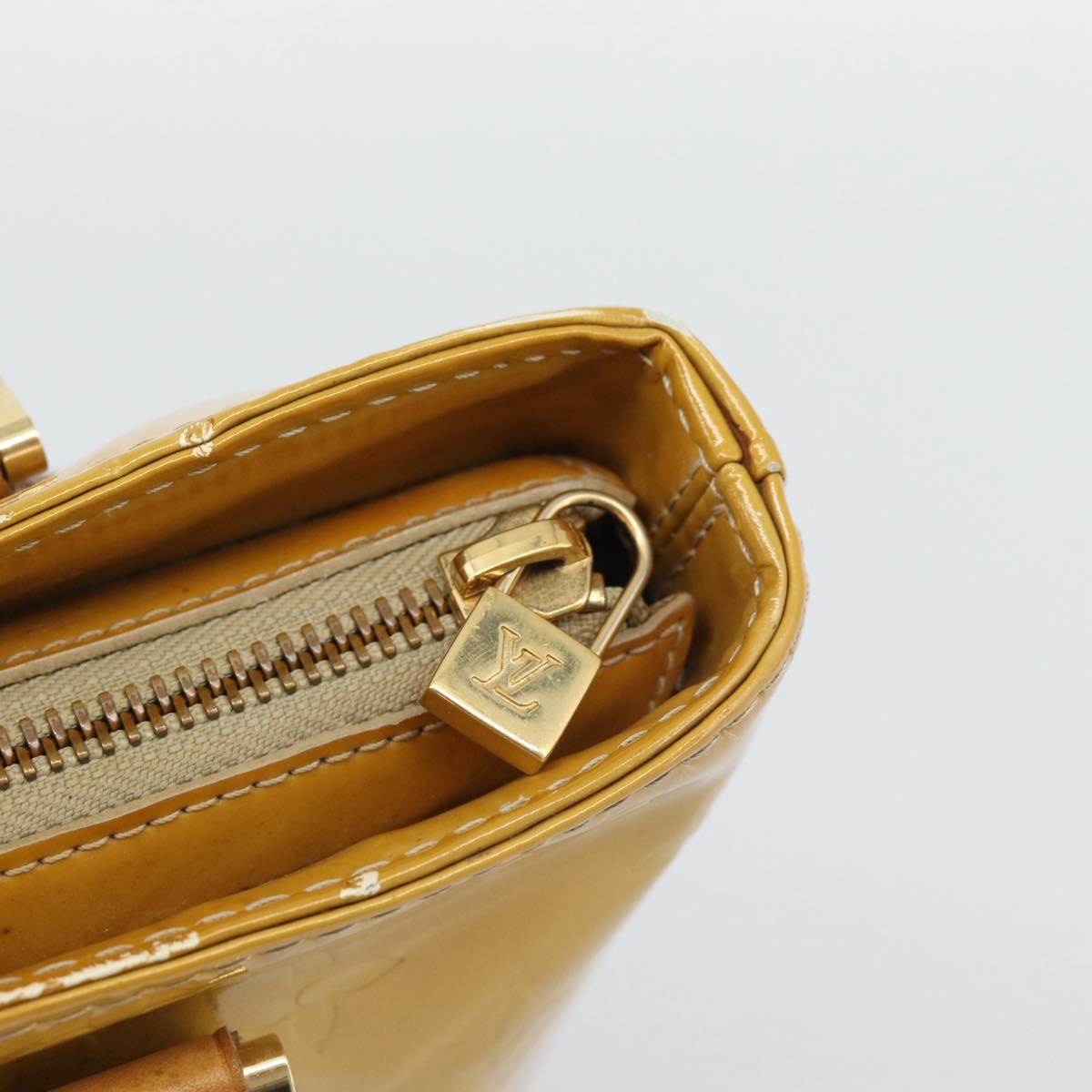 LOUIS VUITTON Monogram Vernis Houston Hand Bag Beige M91004 LV Auth ep14915