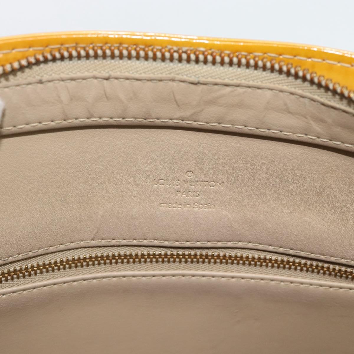 LOUIS VUITTON Monogram Vernis Houston Hand Bag Beige M91004 LV Auth ep14915
