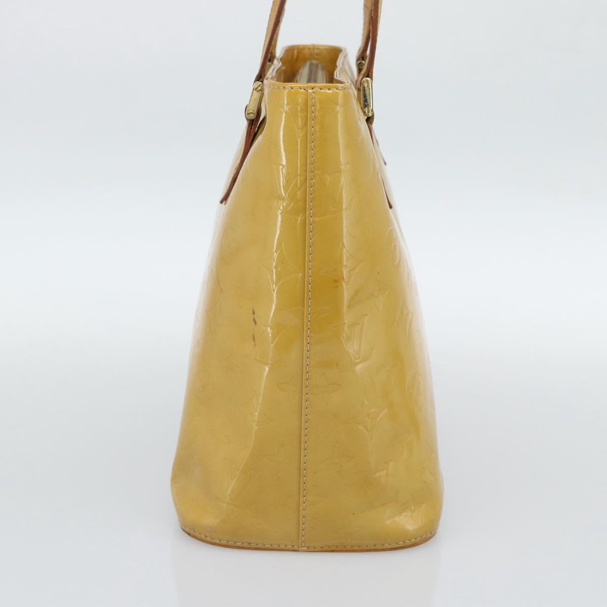 LOUIS VUITTON Monogram Vernis Houston Hand Bag Beige M91004 LV Auth ep14915
