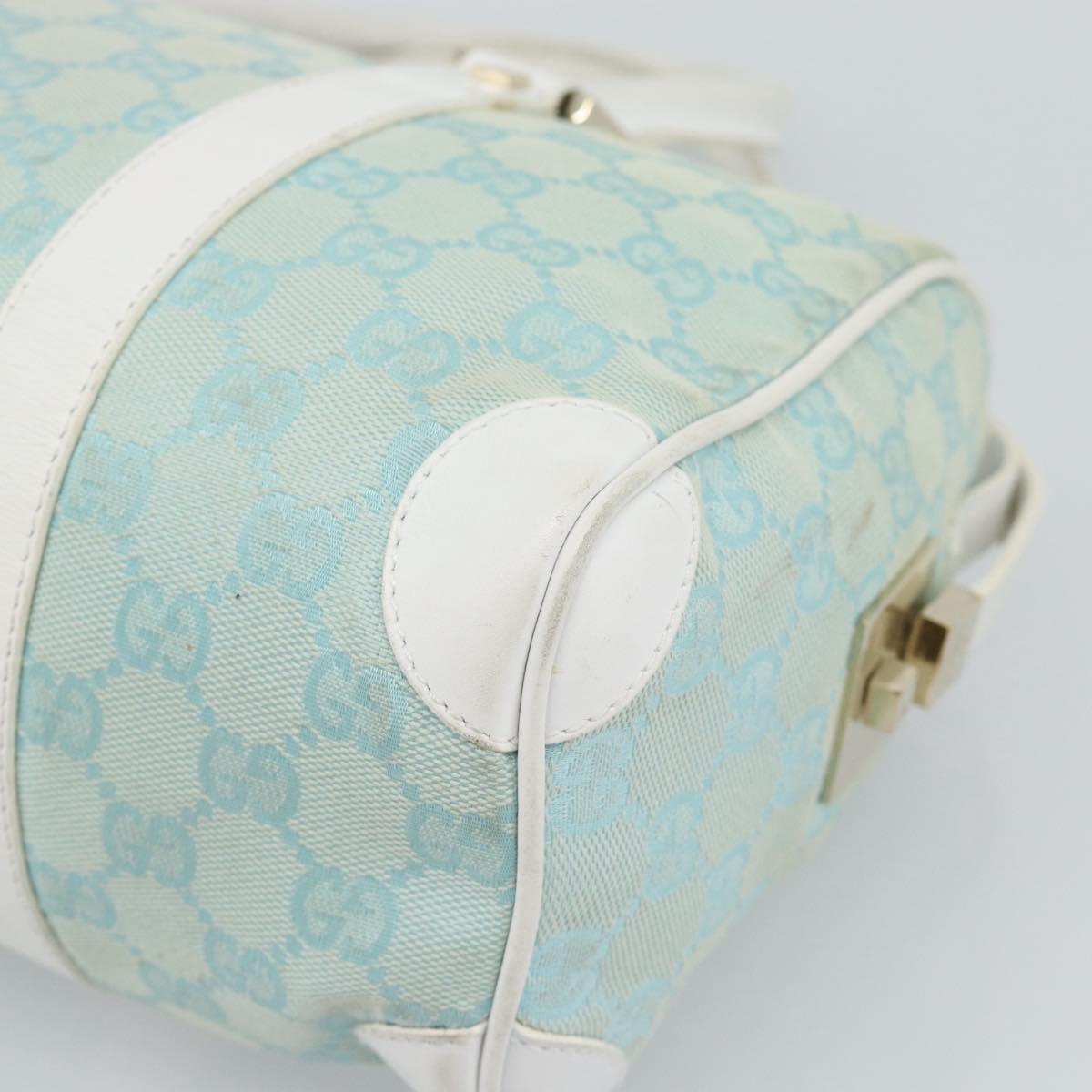 GUCCI GG Canvas Hand Bag Light Blue Gold 000 0851 Auth ep14922